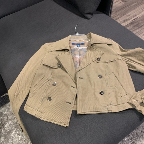 NWOT Millard Fillmore striped cropped casual coat - Picture 6 of 8